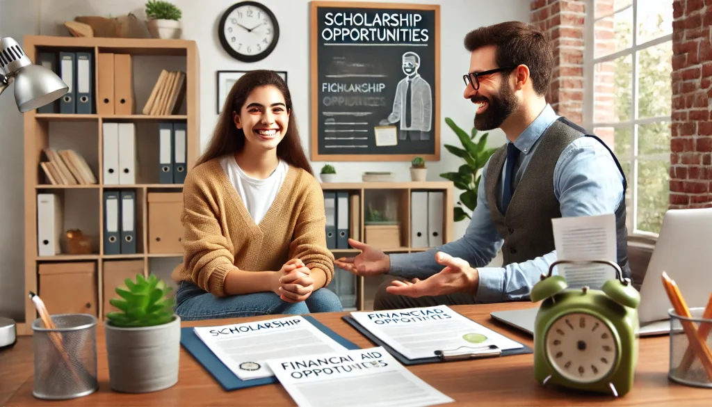 student getting financial aid advice